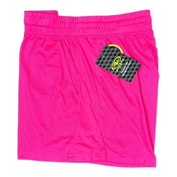 New Athletic Works Size M Womens Dri-Works Recycled Pink Mesh Shorts - Picture 2 of 8